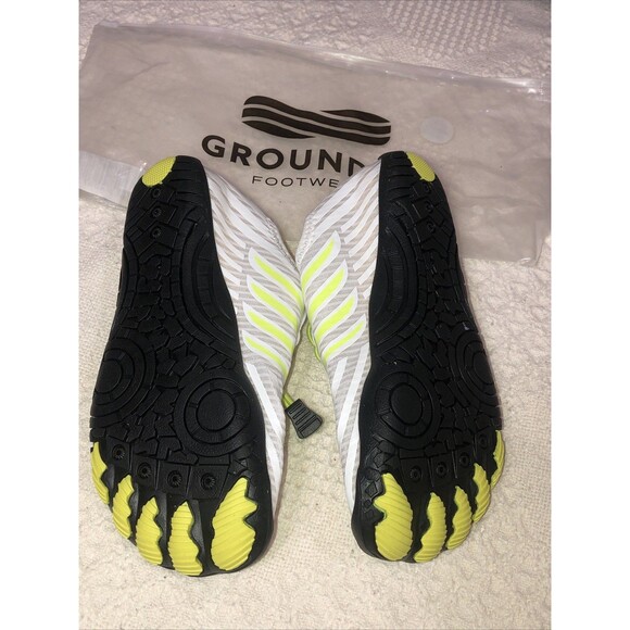 GROUNDED FOOTWEAR BAREFOOT SHOES WHITE NEON YELLOW WALK PAIN-FREE LIGHTWEIGHT - Picture 2 of 5